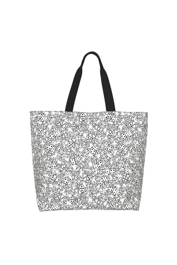 Dice Cubes for Tote Bag for Women, Tote Shoulder Bag with a littlw pocket and Handbag for Travel, Work