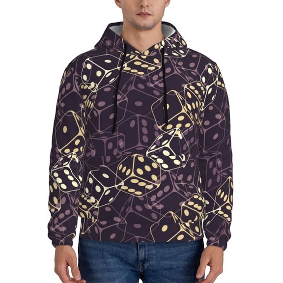 Xecao Dice Pattern Men's Adult Pullover Hoodie,Hooded Sweatshirt-X-Large