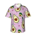 thumbnail image 1 of Xecao Different Avocados print Hawaiian shirt - a stylish short-sleeve button-down for men, perfect for casual beach and tropical outings., 1 of 9