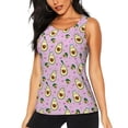 thumbnail image 1 of Xecao Different Avocados print women's scoop neck, loose-fit workout tank tops for the gym., 1 of 9