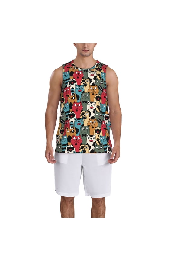 Different Cats 1 print basketball shirt for both men and women, a unisex basketball jersey perfect for theme parties-X-Large