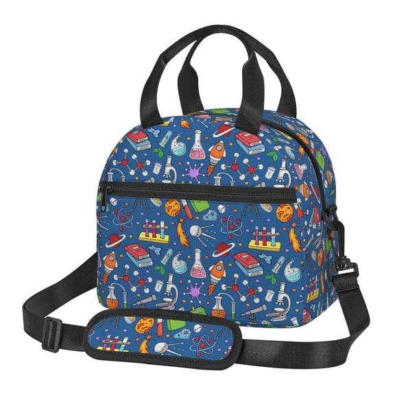 Xecao Different Chemical Things Print Insulated Lunch Box, Lunch Cags Lunch Bag Featuring An Adjustable Shoulder Strap
