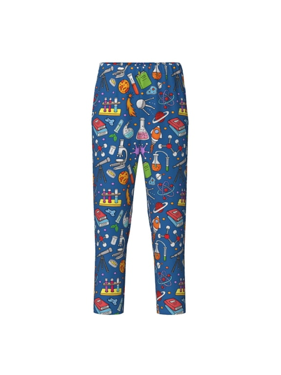 Different Chemical Things Print Teenagers' Pajama Pants Long Sleep Pants Soft Elastic Waist Pajama Bottoms Elastic waist with 2 Pockets 5-16 Years-Small