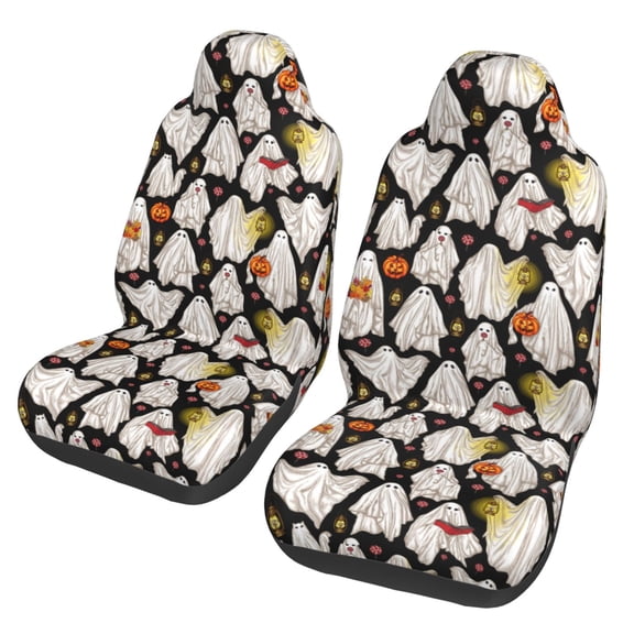 Xecao Different Ghosts Print Car Seat Cover in That Fits Most Cars, Vans, SUVs, and Trucks.