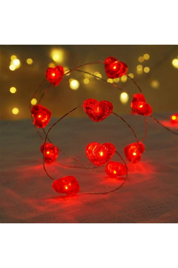 Valentines Day Heart Shaped String Lights 78.7FT LED Love Fairy Lights Battery Operated Flashing String Lights for Wedding Bedroom Christmas Indoor Party Decor