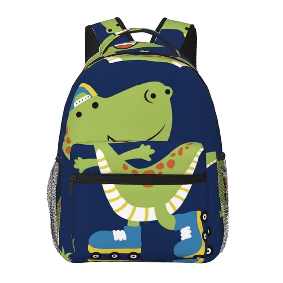 Xecao Dino Playing Roller Skate Backpack, a stylish and functional choice for both men and women, is the perfect basic bookbag for college, work, or travel