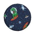 thumbnail image 1 of Xecao Dinosaur Astronaut Space Surfing for Tire Covers: Waterproof, dust-proof, and universally fitting for trailers, SUVs, 1 of 8
