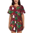 thumbnail image 1 of Xecao Dinosaur Christmas Happy New Year print Swimsuit for women, Summer-ready, sporty style.Quick-dry fabric. Many sizes & colors., 1 of 9