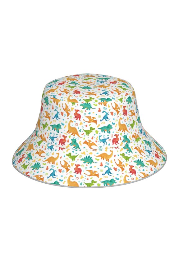 Dinosaur Print Men and Women Night Reflective Hat Runner Cap Visor Bucket Hat Boonie Cap