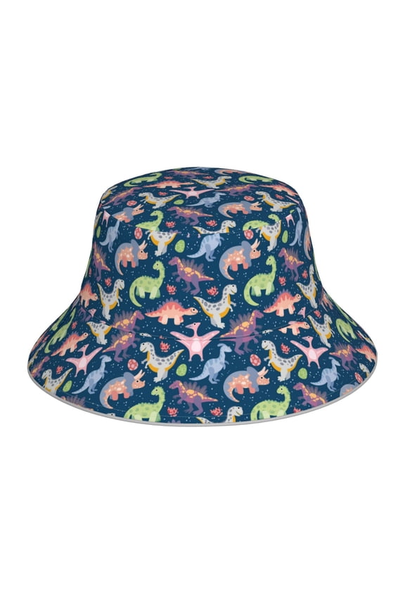 Dinosaur Print Men and Women Night Reflective Hat Runner Cap Visor Bucket Hat Boonie Cap