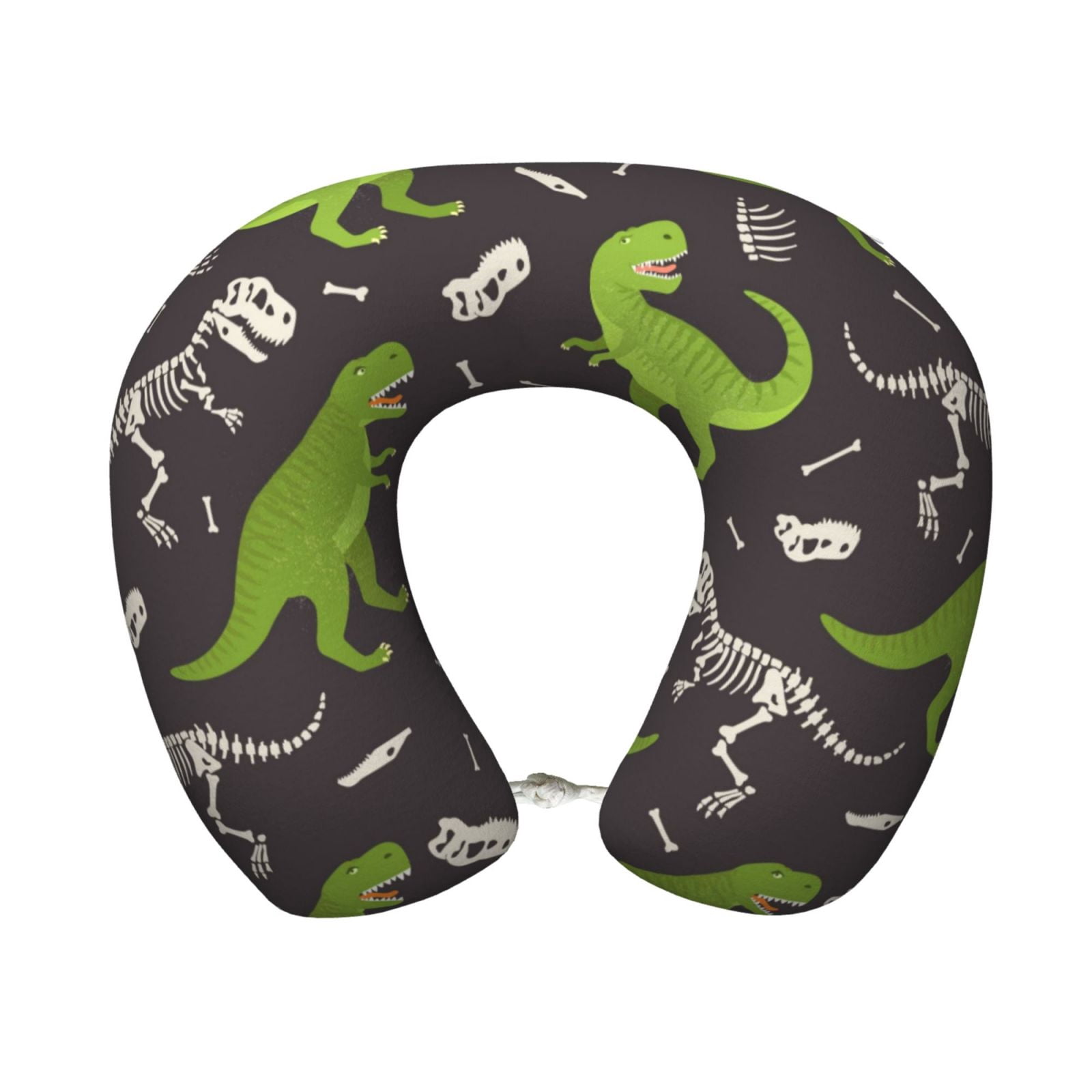 Xecao Dinosaur Skeleton Print Memory Foam Cervical Neck Pillow Versatile U-Shaped Pillows for Home,Office,Camping,Travelling,Soft Washable Cover