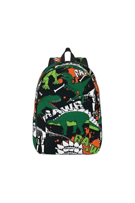Dinosaur Skeleton for Canvas College Laptop Backpack, Durable Rucksack Travel Notebook Bag School Backpack Book Bag for Men Women