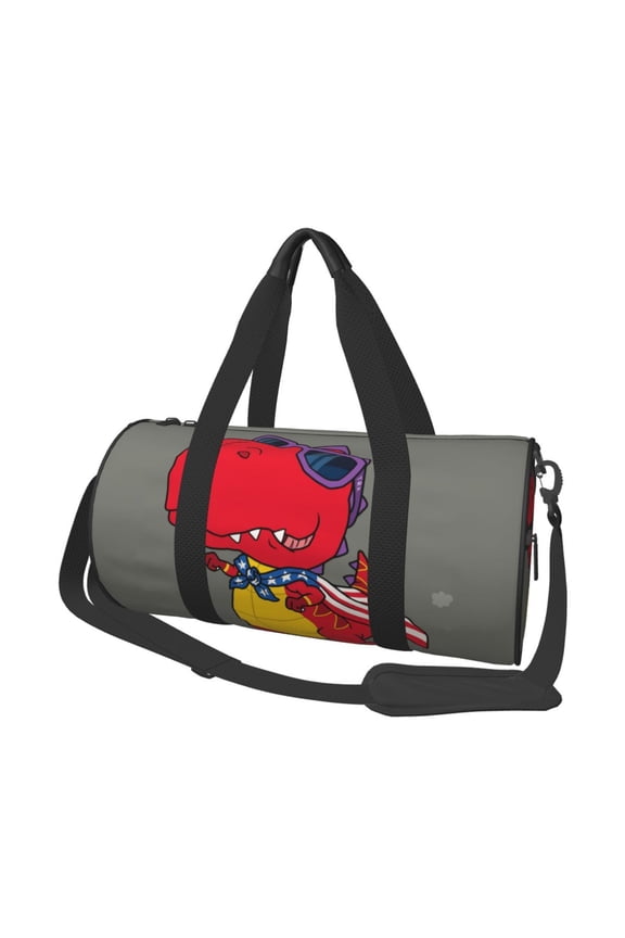 Dinosaur Super Hero Cartoon Print Travel Duffle Bag, Bag Carry On Tote Bags for Women, Travel Sport Gym Bag for Men, Hospital Bag for Labor and Delivery