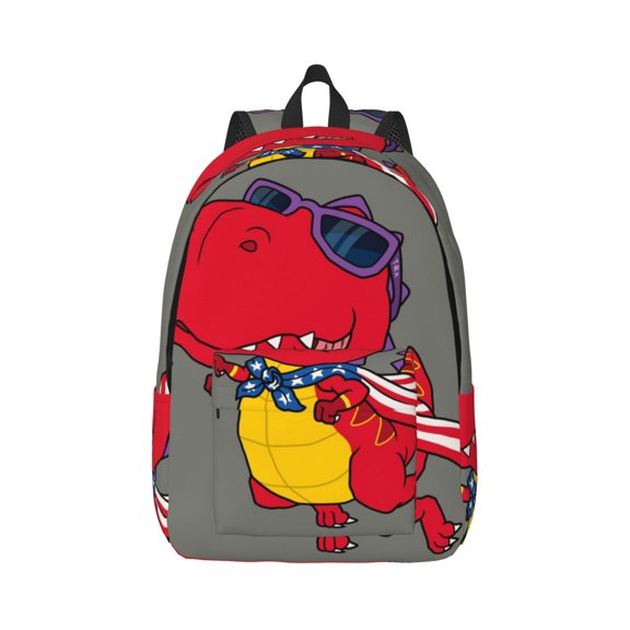 Xecao Dinosaur Super Hero Cartoon for Canvas College Laptop Backpack, Durable Rucksack Travel Notebook Bag School Backpack Book Bag for Men Women