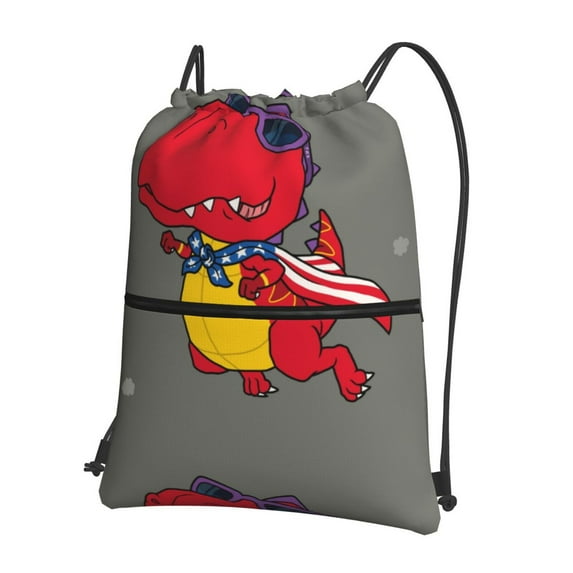 Xecao Dinosaur Super Hero Cartoon for Drawstring Bags,Pull String Backpack Bags,String Bag Sackpack