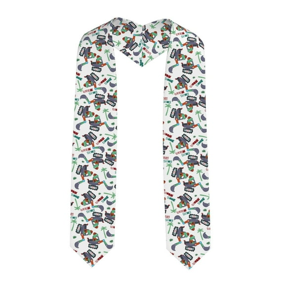 Xecao Dinosaur on Excavator2 Print Graduation Shawl Stole Honor Stole Adult 72" Academic Commencements