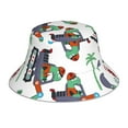 thumbnail image 1 of Xecao Dinosaur on Excavator2 Print Men and Women Night Reflective Hat Runner Cap Visor Bucket Hat Boonie Cap, 1 of 6
