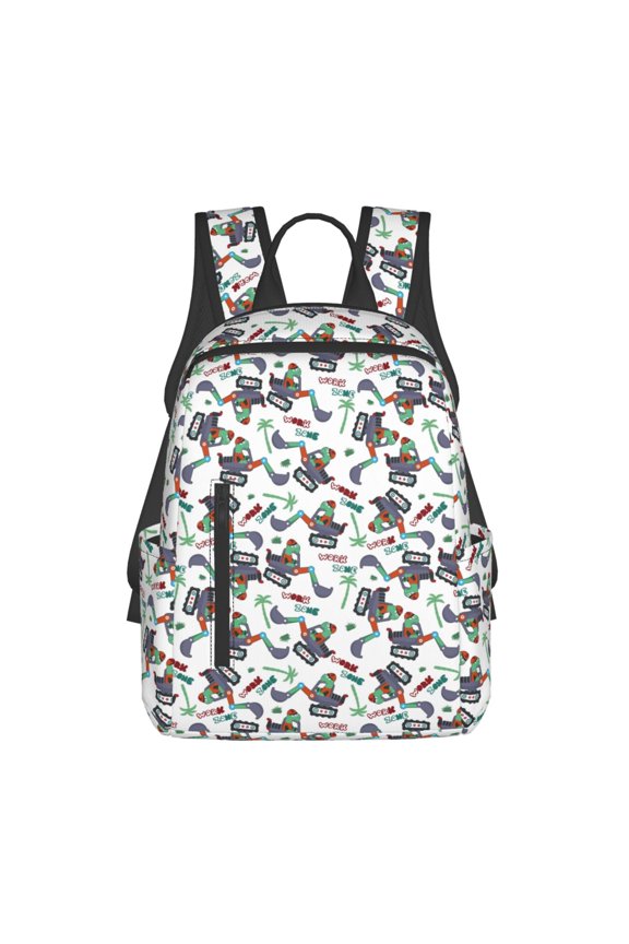 Dinosaur on Excavator2 print Backpack For women men Aesthetic Lightweight Travel Daypack Simple Cute Backpack For Bookbag