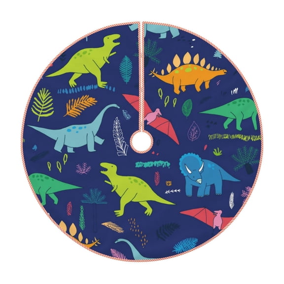 Xecao Dinosaurs Pattern Christmas Tree Skirt Holiday Part Decorations for Christmas Tree, Farmhouse Christmas Decor Xmas Holiday Home Party Decorations-30"