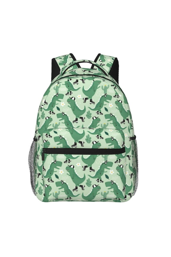 Dinosaurs on Roller Skater Backpack, a stylish and functional choice for both men and women, is the perfect basic bookbag for college, work, or travel