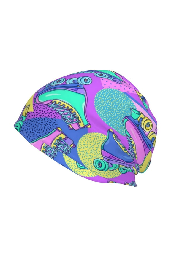 Disco Roller Skates Print Knit Hat,Winter Beanie for Men Women, Beanie Soft Warm Ski Stocking Cuffed Cap