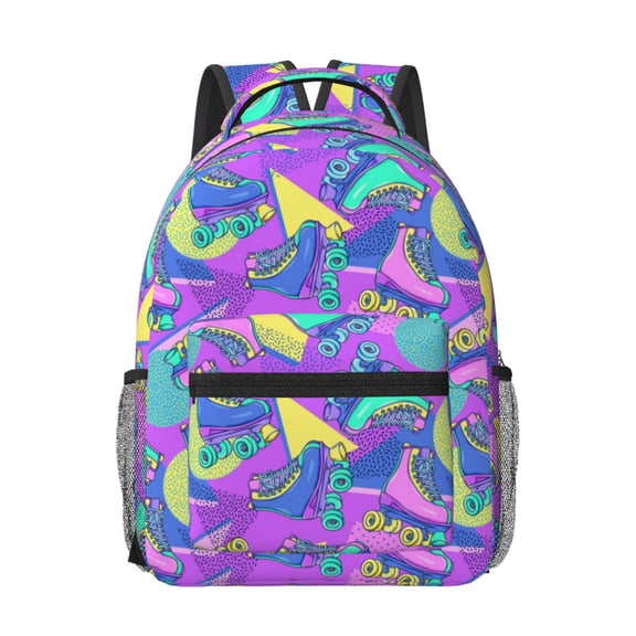 Xecao Disco Roller Skates Travel Backpack: A spacious, stylish computer backpack ideal for men and women, perfect for college, school, or daily travels