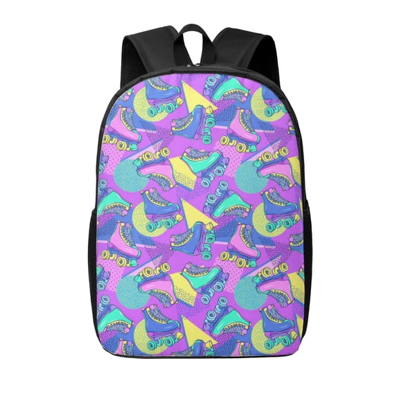 Xecao Disco Roller Skates print Travel Backpack, Large Computer Backpack for Men Women, College School Rucksack Book Bag