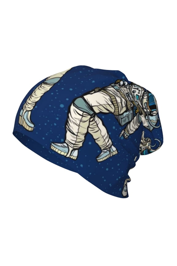 Disco party Astronaut Dancing Print Beanie Hat Toddler Girls Boys, Baby Hats Winter Warm Knitted Thermal, Kids Winter Caps
