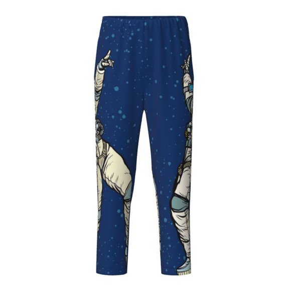 Xecao Disco party Astronaut Dancing Print Teenagers' Pajama Pants Long Sleep Pants Soft Elastic Waist Pajama Bottoms Elastic waist with 2 Pockets 5-16 Years-Small