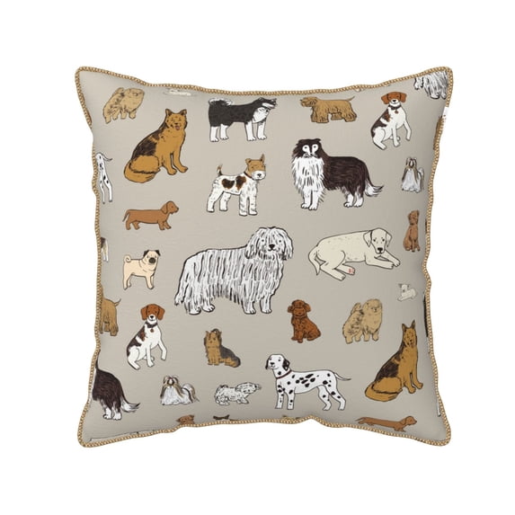 Xecao Dog Animal Print Soft Velvet Decorative Throw Pillow Covers, Square Cushion Cases for Bed, Sofa, Living Room, Car, and Indoor Outdoor Use-18"x18"