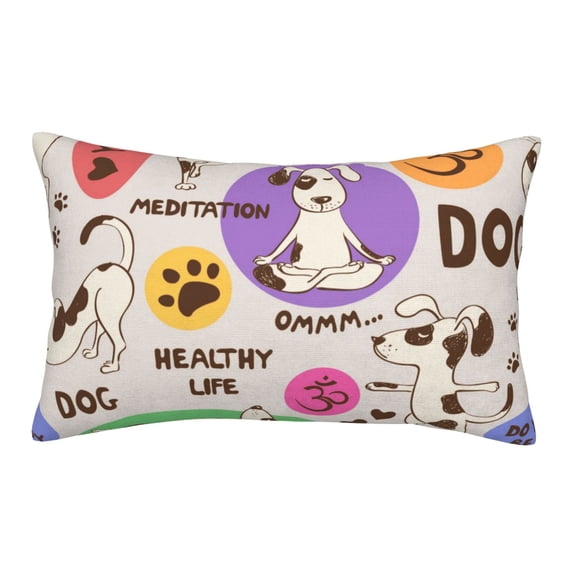 Xecao Dog Doing Yoga for Decorative Throw Pillow Case for Couch,Sofa or Bed Set,Pillow Cover for Sofa Home Decor Ideal Gift-20"x30"
