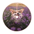thumbnail image 1 of Xecao Dog in Lavender Flowers Pattern Christmas Tree Skirt Holiday Part Decorations for Christmas Tree, Farmhouse Christmas Decor Xmas Holiday Home Party Decorations-36", 1 of 6