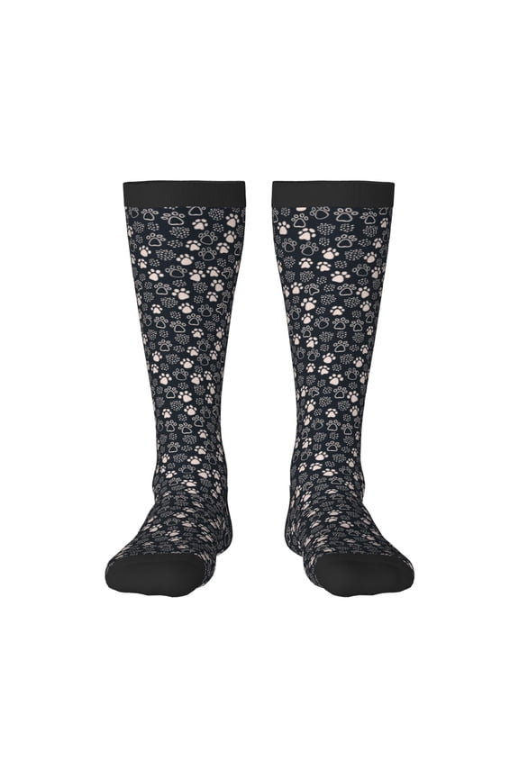Dog Paw Print Compression Socks for Both Men And Women for Running, Travel, Flight, Nurse