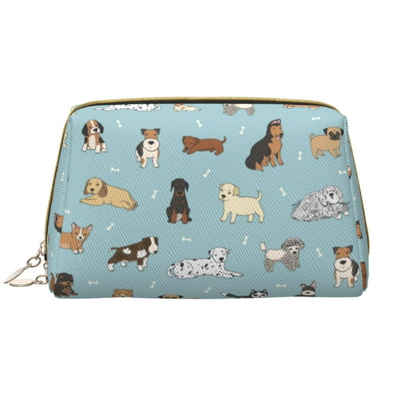 Xecao Dog Pets Print Fashion Makeup PVC Bag Large Capacity Travel Cosmetic Bag for Women Organizer Toiletry Clutch