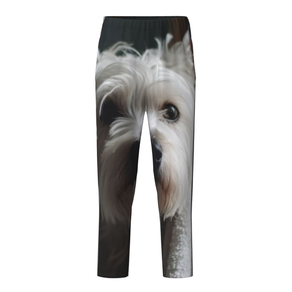 Xecao Dog Wrapped in Towel 1 Print Teenagers' Pajama Pants Long Sleep Pants Soft Elastic Waist Pajama Bottoms Elastic waist with 2 Pockets 5-16 Years-Medium