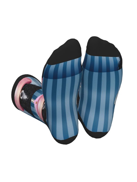 Dog in Hairdresser Print Crew Socks for Men and Women, Men's Soft Moisture-wicking Sock