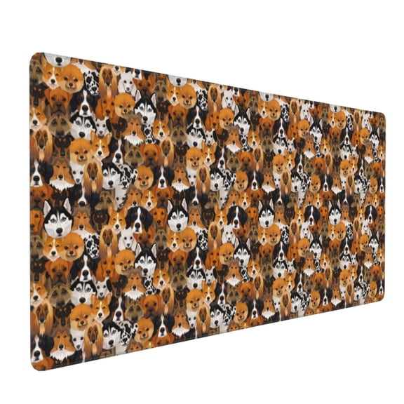 Xecao Dogs Different Breeds Print Large Mouse Pad, 16x35.5in Mousepad, Professional Non-Slip Rubber Base Big Mouse Pad, Mouse Pad for Gaming & Office Full Desk Mouse Pad