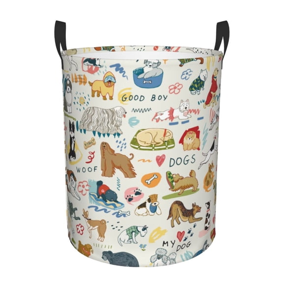 Xecao Dogs Funny Pets Print Laundry Hamper Basket,designed for Blanket Storage and Nursery Clothes in the Bedroom