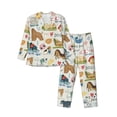 thumbnail image 1 of Xecao Dogs Funny Pets Print Pajamas Set Mens Pajamas Long Sleeve Loungewear Two-Piece Sleepwear Button-Down Pjs Set,2PJS-Small, 1 of 7