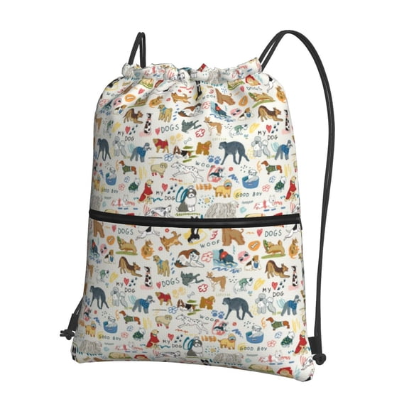 Xecao Dogs Funny Pets for Drawstring Bags,Pull String Backpack Bags,String Bag Sackpack