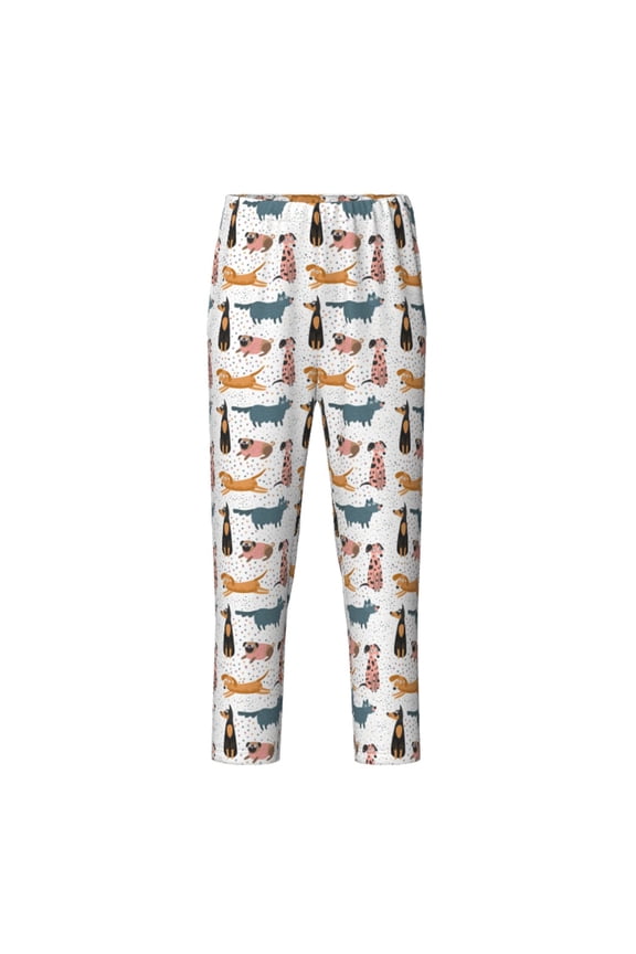 Dogs Pug Print Teenagers' Pajama Pants Long Sleep Pants Soft Elastic Waist Pajama Bottoms Elastic waist with 2 Pockets 5-16 Years-Medium