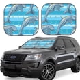 thumbnail image 1 of Xecao Dolphin for Foldable Car Sun Shades (2-Pack) offer sun protection with an easy-fold design for convenient windshield shading., 1 of 7