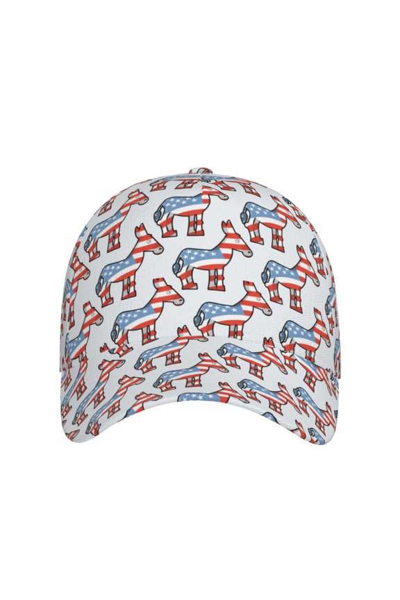 Donkey for Baseball Cap: Unisex, crafted from classic polyester twill fabric, featuring a soft unconstructed design