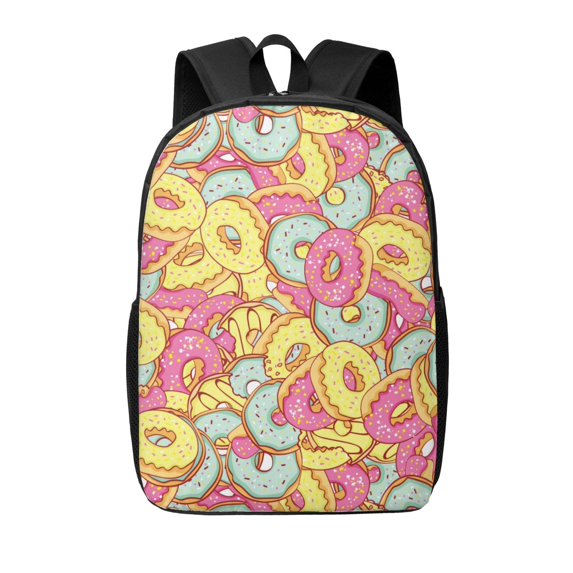 Xecao Donut and Blue print Travel Backpack, Large Computer Backpack for Men Women, College School Rucksack Book Bag