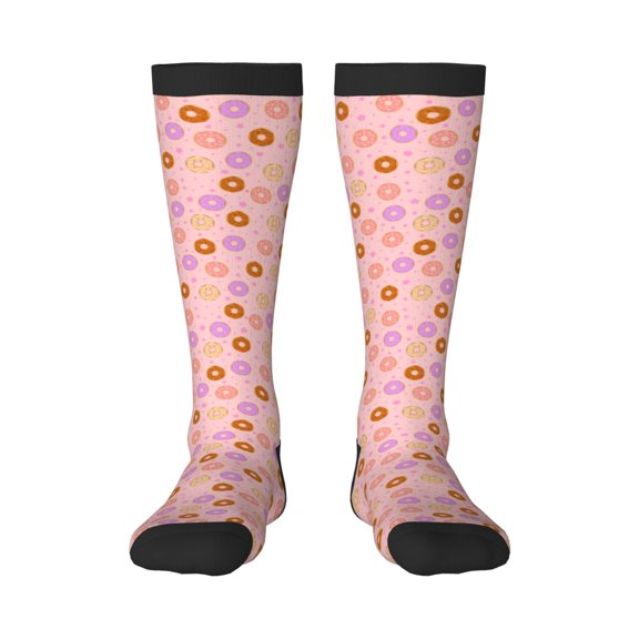 Xecao Donuts Print Compression Socks for Both Men And Women for Running, Travel, Flight, Nurse