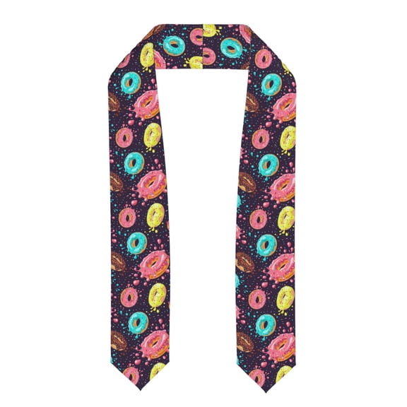 Xecao Donuts1 Print Graduation Shawl Stole Honor Stole Adult 72" Academic Commencements