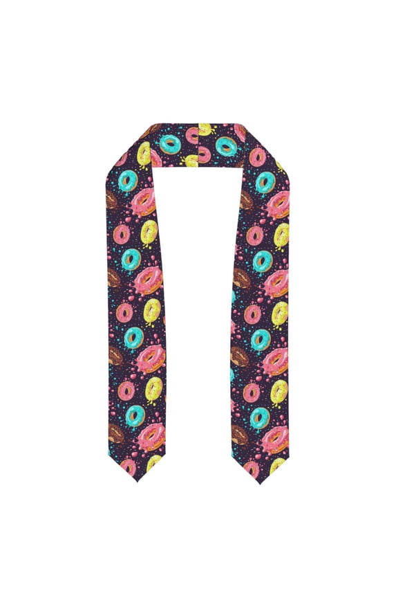 Donuts1 Print Graduation Shawl Stole Honor Stole Adult 72" Academic Commencements