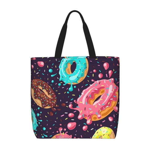 Xecao Donuts1 for Tote Bag: spacious with inner pockets, ideal for work, shopping, or travel.