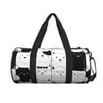 thumbnail image 1 of Xecao Doodle Cute Cat print Round Travel Duffel Bag is a foldable gym bag with an inner pocket, perfect for travel sports, 1 of 8