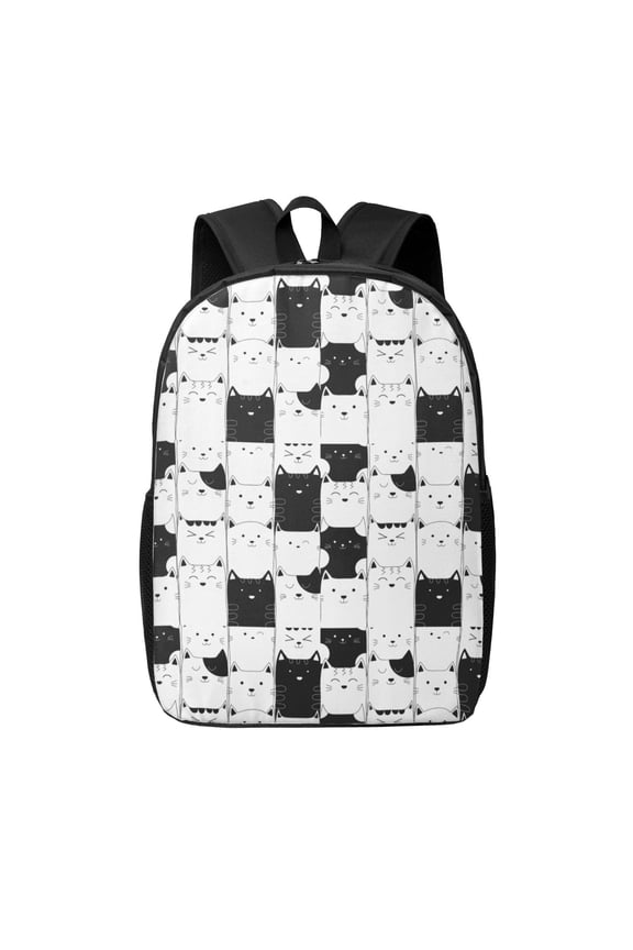 Doodle Cute Cat print Travel Backpack, Large Computer Backpack for Men Women, College School Rucksack Book Bag